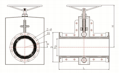 手動裸式管夾閥結構示意圖